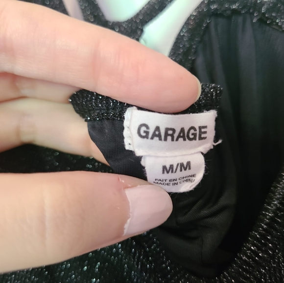 NWOT Garage Ruched Bodycon Sparkly Mesh Black Dress 👑🌴 - Picture 3 of 10